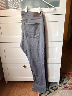 PAIGE Grey Straight Leg Denim Jeans